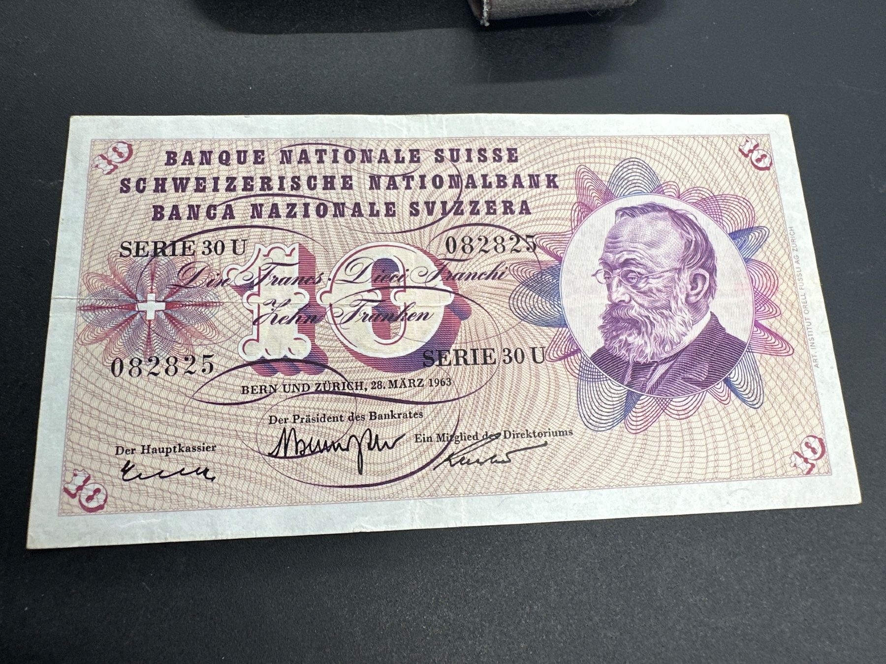 Billets de banque: 10 Fr.-Note Schweiz 1963 – D'occasion à Herisau par herau