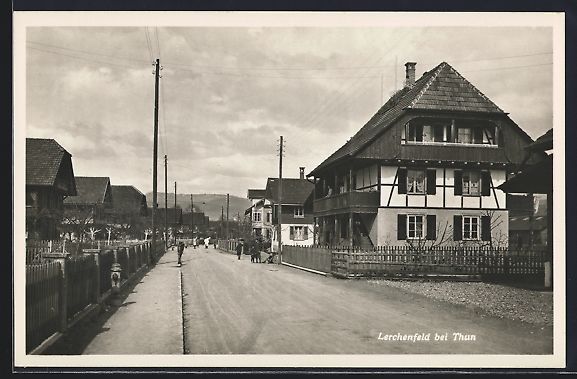 Ansichtskarten: Lerchenfeld bei Thun, Strassenpartie an  – Gebraucht aus Berlin von bartko-reher