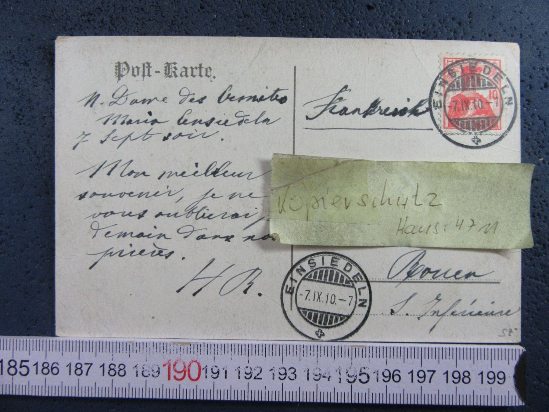 Ansichtskarten: GRUSS AUS MARIA EINSIEDELN 1910 4BILD-LITHO – Gebraucht aus Ettingen von Hausi4711 1