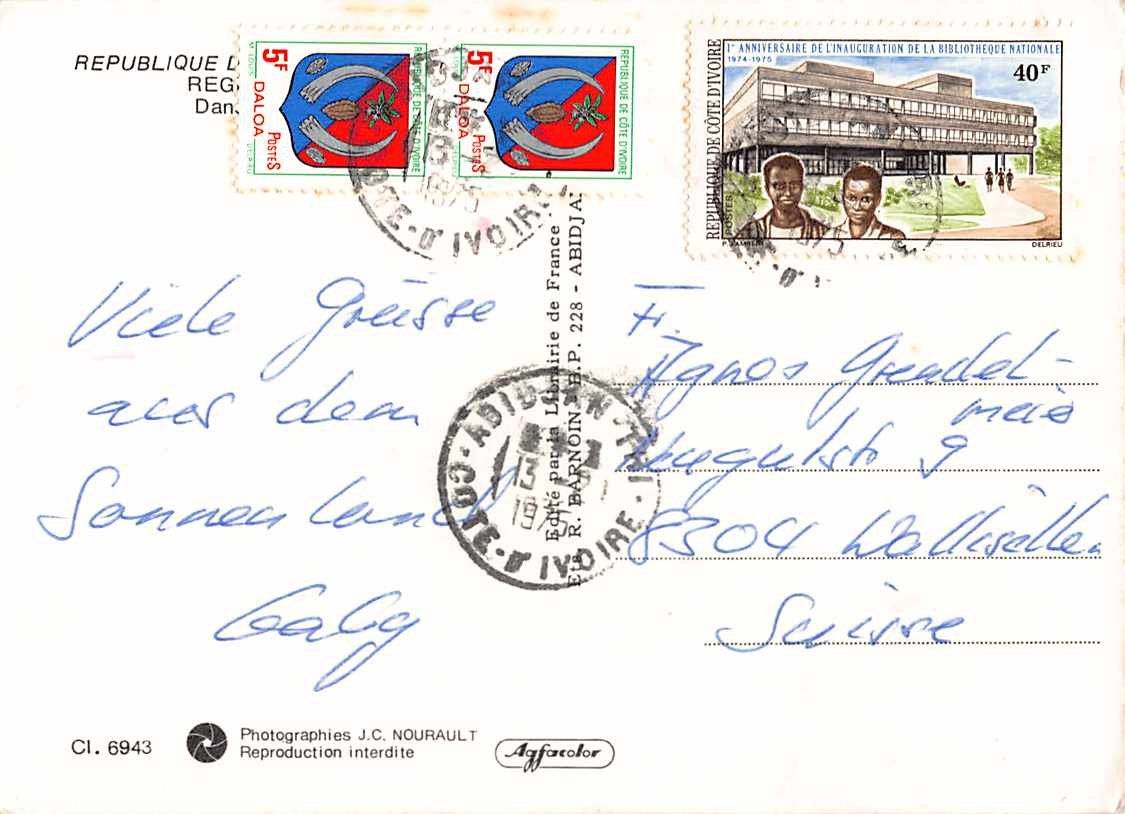Cartoline postali: Ab 1.--    Ansichtskarte EXOTIQUE: ELFENBEINKÜSTE tanzt – Usato da Lufingen venduto da SchnaeppliCorner 1