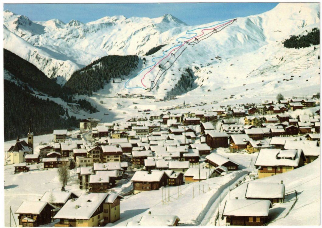 Ansichtskarten: Sedrun - Pistenplan Milez – Gebraucht aus Binningen von Mountainrider