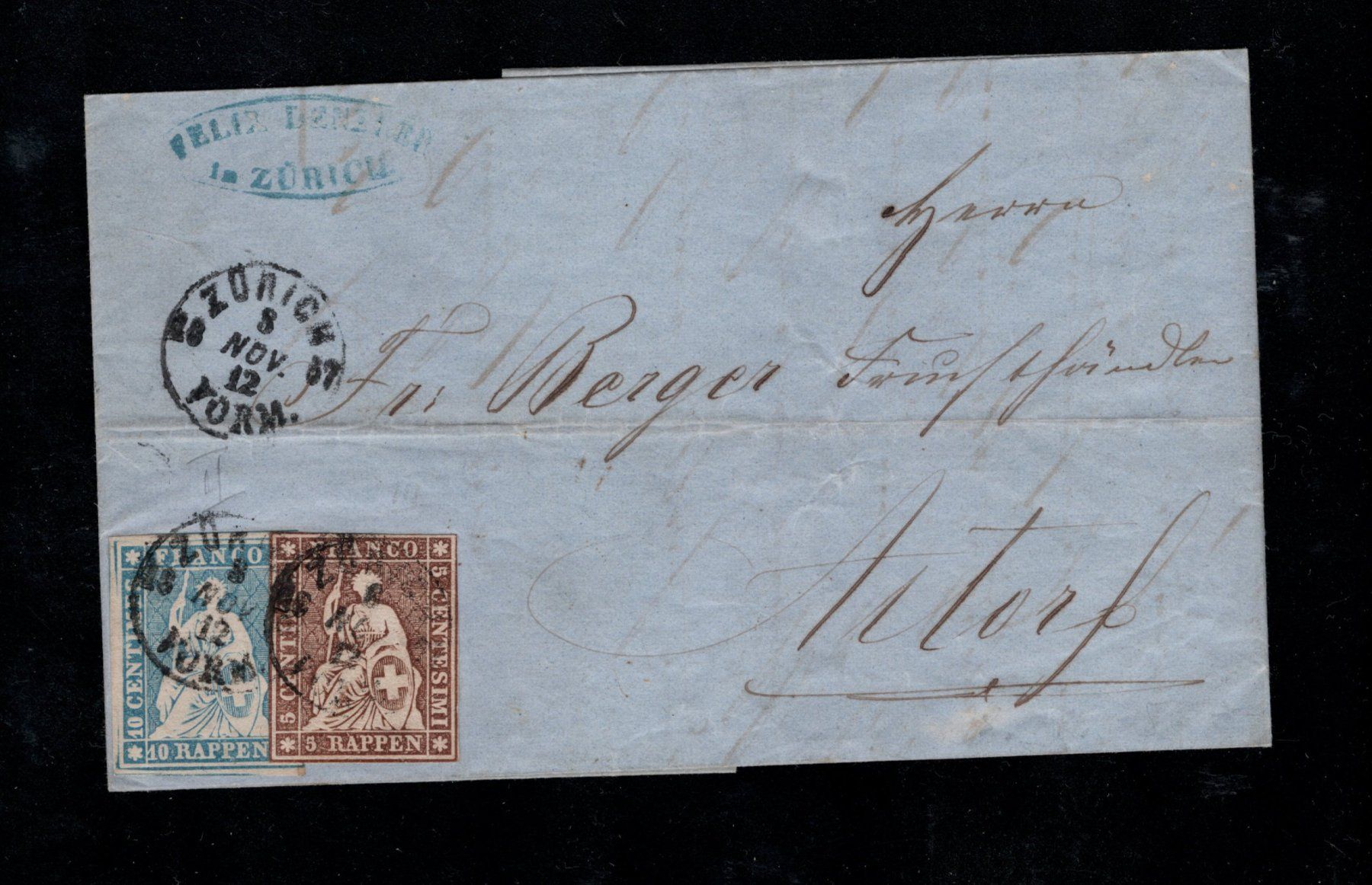 Alle Briefmarken: Partie Strubel-Belege – Gebraucht aus Uesslingen von WHALESTAMPS 6