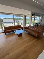 Echt-Ledersofa Cognac