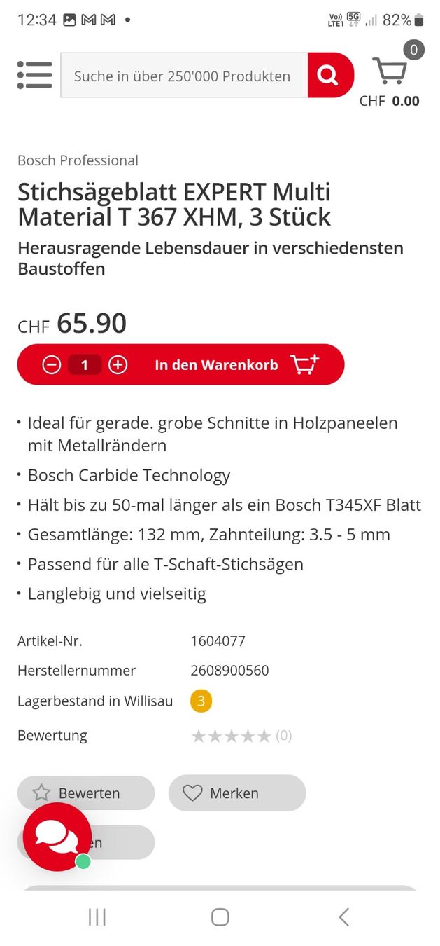 Bosch Seghe: Stichsäge Blätter Bosch Profi Schnäppchen – Nuovo e nell'imballaggio originale da Zürich venduto da adi0111 4