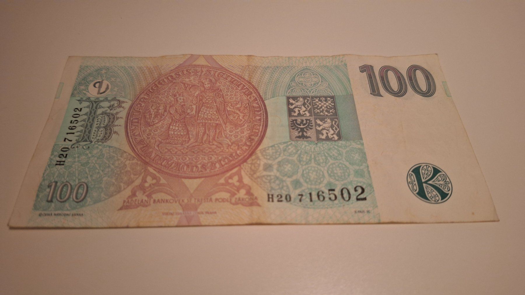 Banknoten: Billet 100 Couronnes tchèques 1997 – Gebraucht aus Goldach von Mischyta 1