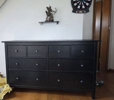 Kommode ADALIE 8 Schubladen 160 x 96 cm schwarz