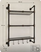 Vintage Wandregal, Industrial Design, Metall