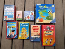 Lot de 8 petits jeux de société vintage.