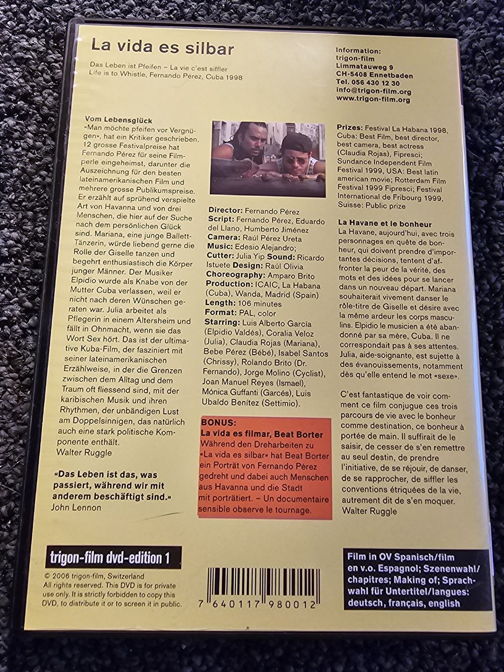 Alle DVDs: La vida es silbar (20948) – Gebraucht aus Ruswil von jan_bxl5 1