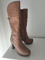 Damen Stiefel (38) braun Leder mit Absatz guter Zustand