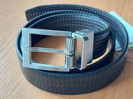 Leather Reversible Belt (Black, 80cm)