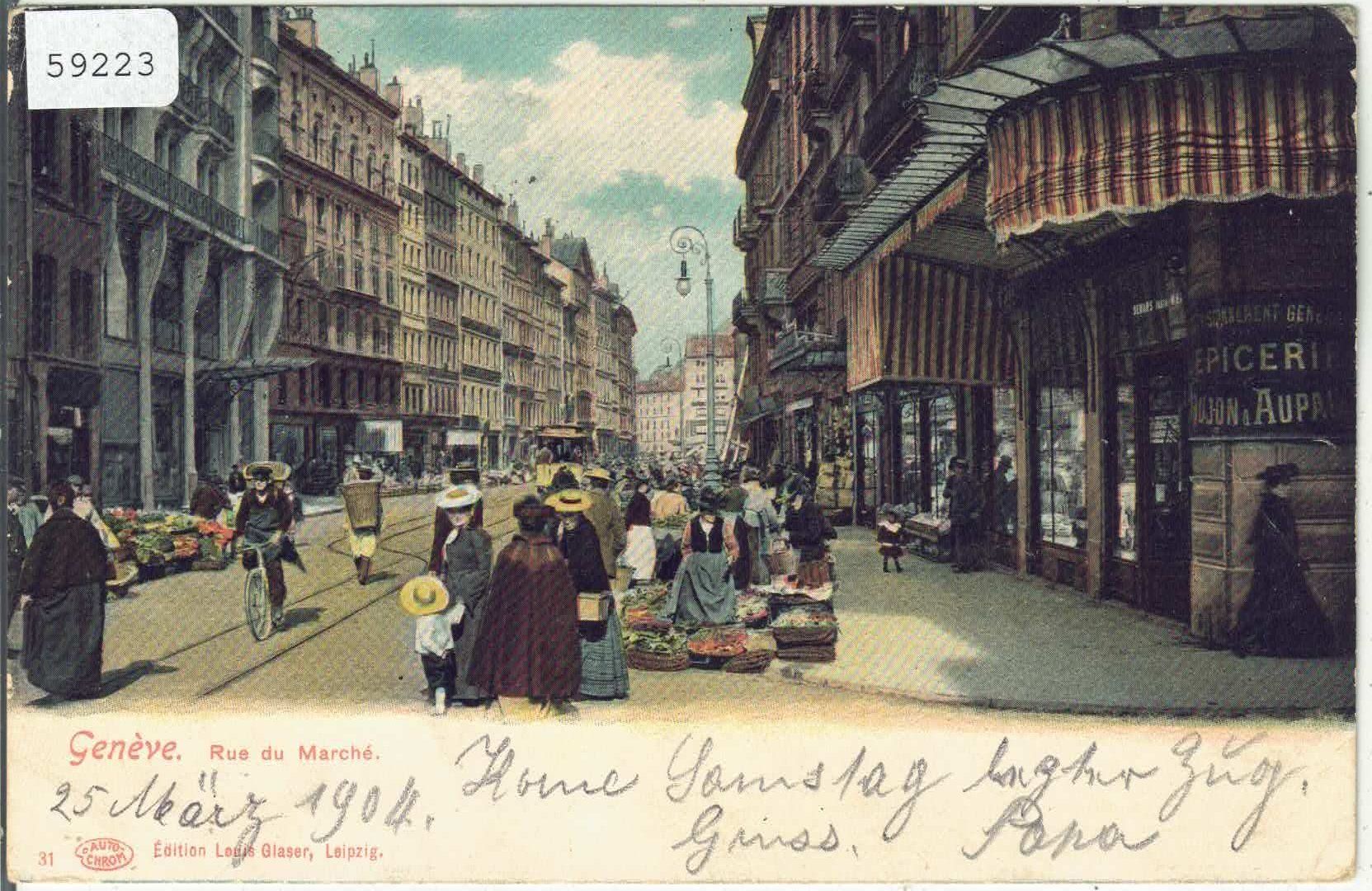 Ansichtskarten: Geneve - Rue du Marche - animee – Gebraucht aus Ettingen von Kartenplanet