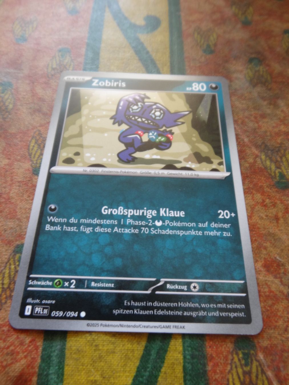 Pokémon Carte collezionabili: POKEMON  Zobiris    I  PFL DE    059/094    KP80   2025 – Usato da Romanel-sur-Lausanne venduto da Swift13