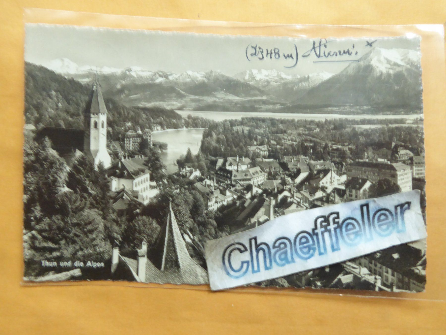 Ansichtskarten: 1943 Thun und die Alpen – Gebraucht aus Zürich von Chaeffeler