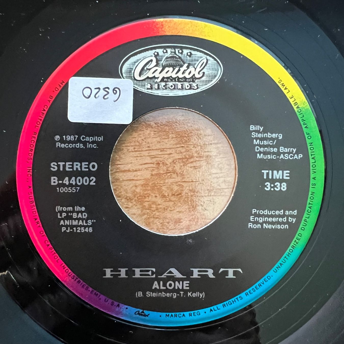 Dischi in vinile: Heart - Alone / 1. US-Press. 1987 - TOP – Usato da Gais venduto da soundcave57 3