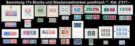 CH Blocksammlung mit Einzelwerten postfrisch, Kat Fr. 2317.-