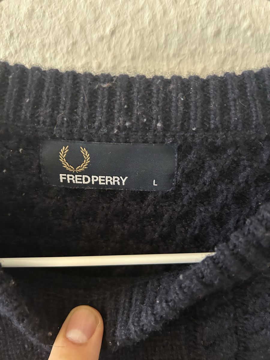 Fred Perry Maglioni & Felpe: Fred Perry, Navy Cable Knit Sweater, L – Usato da Genève venduto da manzanitaa 1