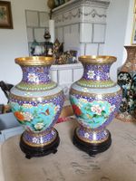 Chinesisches Cloisonné Vasenpaar herrlich 30 cm hoch