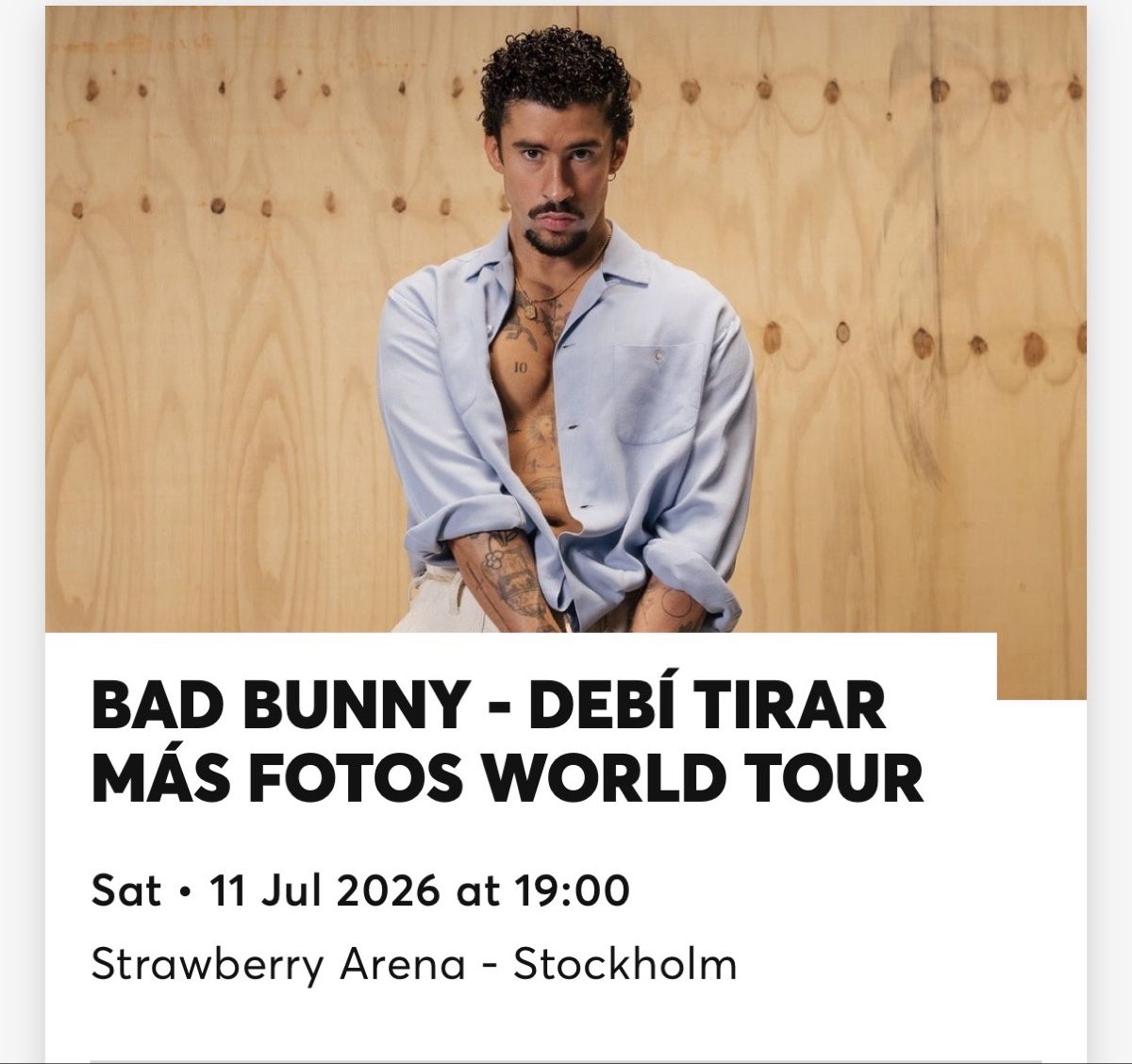 Biglietti: Bad Bunny Stockholm, SE – Nuovo e nell'imballaggio originale da Grabs venduto da bea_hd9g