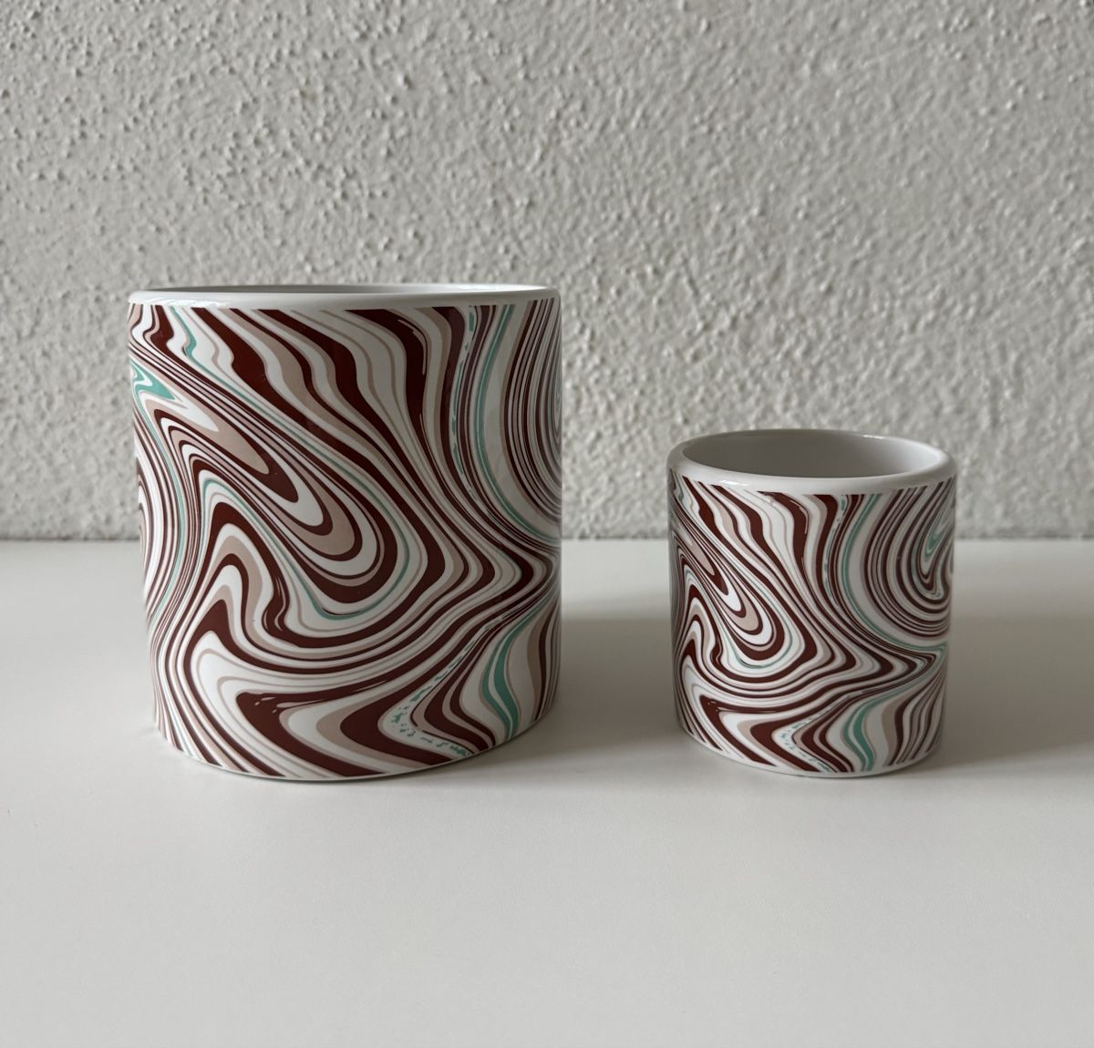 Vasi per fiori: 2er Set Keramik Blumentöpfe in Marmor-Design – Nuovo (secondo la descrizione) da Zürich venduto da cli_fv8x 1