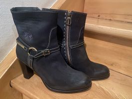 La Marina Stiefeletten Gr. 41 Leder schwarz