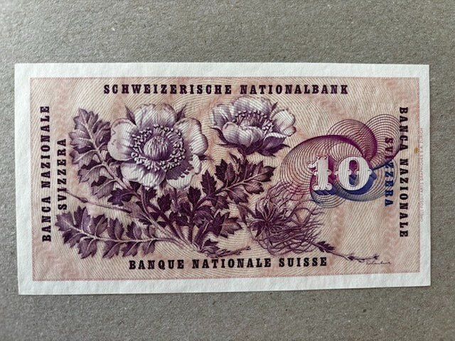 Banknoten: 10-Franken-Note von 1963 – Gebraucht aus Zürich von Lenine 1
