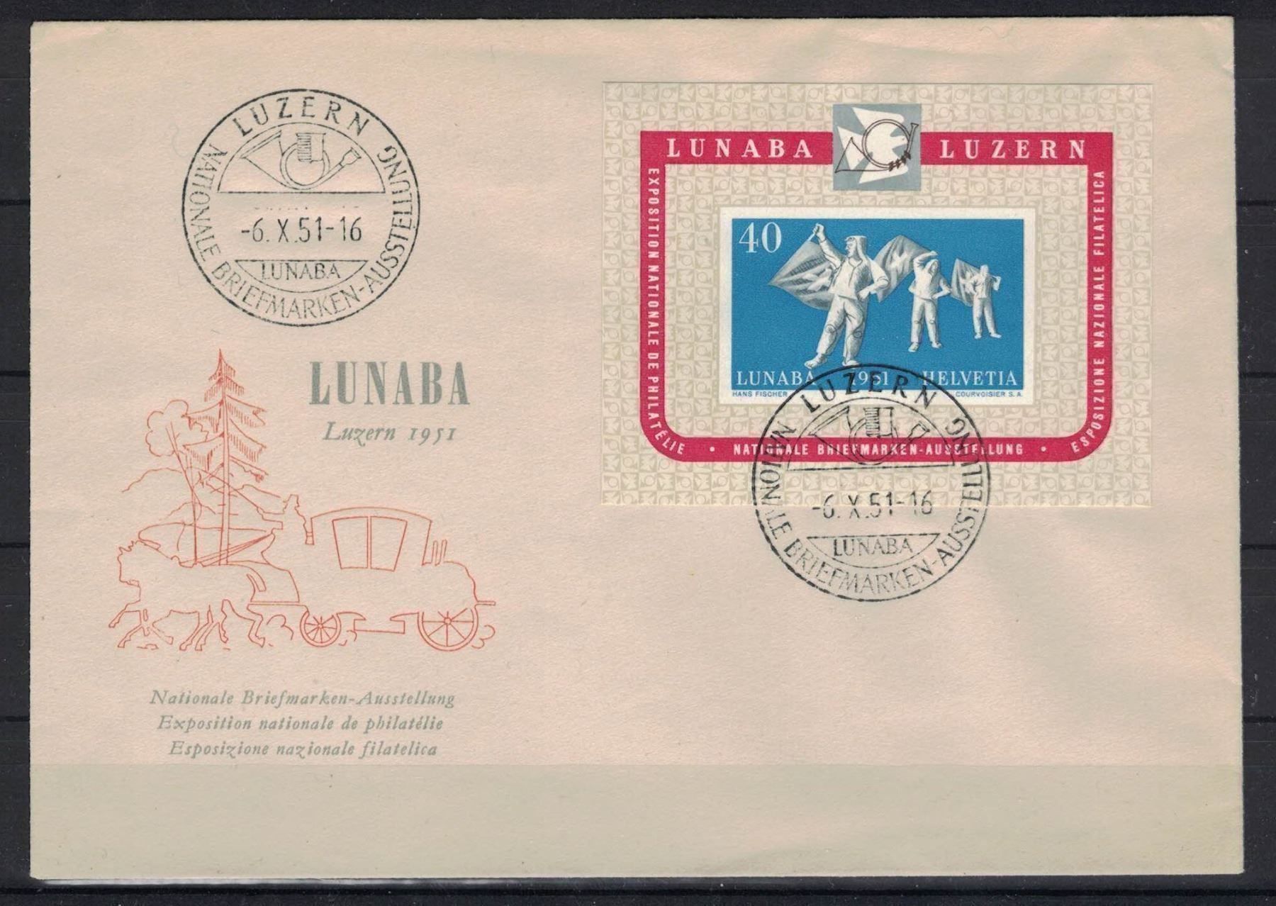 Cartoline postali: 1951-Lunaba Luzern gestempelt – Nuovo e nell'imballaggio originale da Birsfelden venduto da jas54