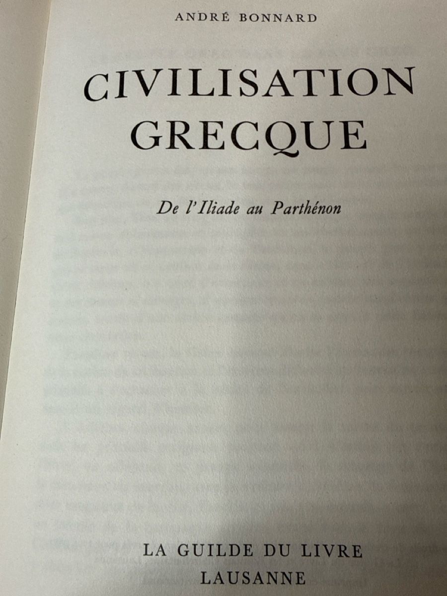 Bücher: BONNARD André Civilisation grecque 2 tomes – Gebraucht aus Schmitten FR von Hohezelg 5