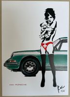 KeC: Sexy Swiss Banksy Girl “Porsche Ride“ , signiert 7/15