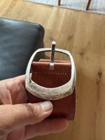 Ledergurtel braun mit Schnalle Damengurtel groess 90cm