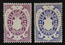 Telegraphenmarken Bayern 1876**