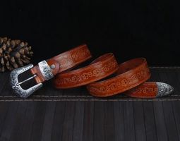 Western Cowboy Gürtel geprägtem Leder - Ceinture
