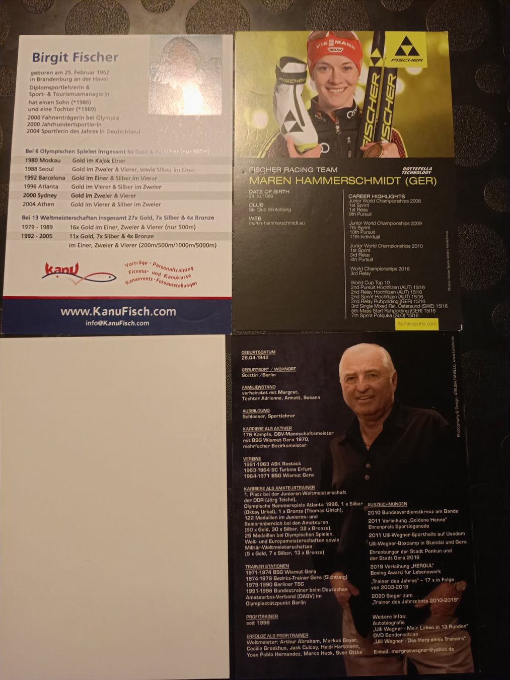 Autografi: 4 signierte Sport Mixed Autogrammkarten - Set – Usato da Menziken venduto da Artographs 1