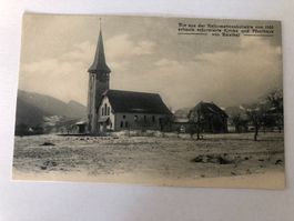 Alte Postkarte Kirche und Pfarrhaus Balsthal 1905