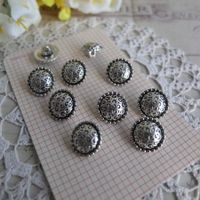 10 Knopfe Metall Look Silver boutons métal
