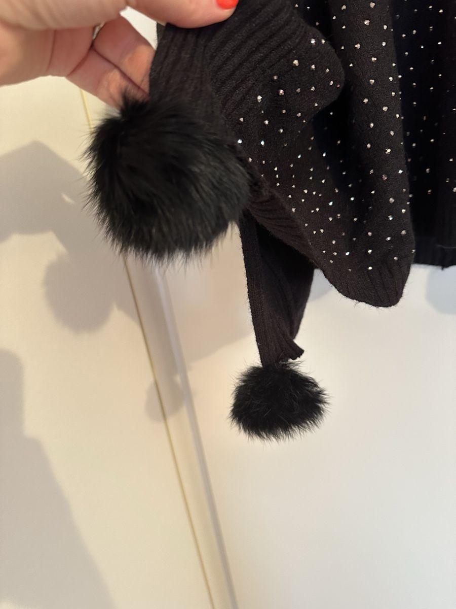 Sonstige Damenmode: WUNDERSCHÖNER PONCHO-NEU-GLITZERSTEINE-SCHWARZ – Neu (gemäss Beschreibung) aus Baar von hasenfrau15 4