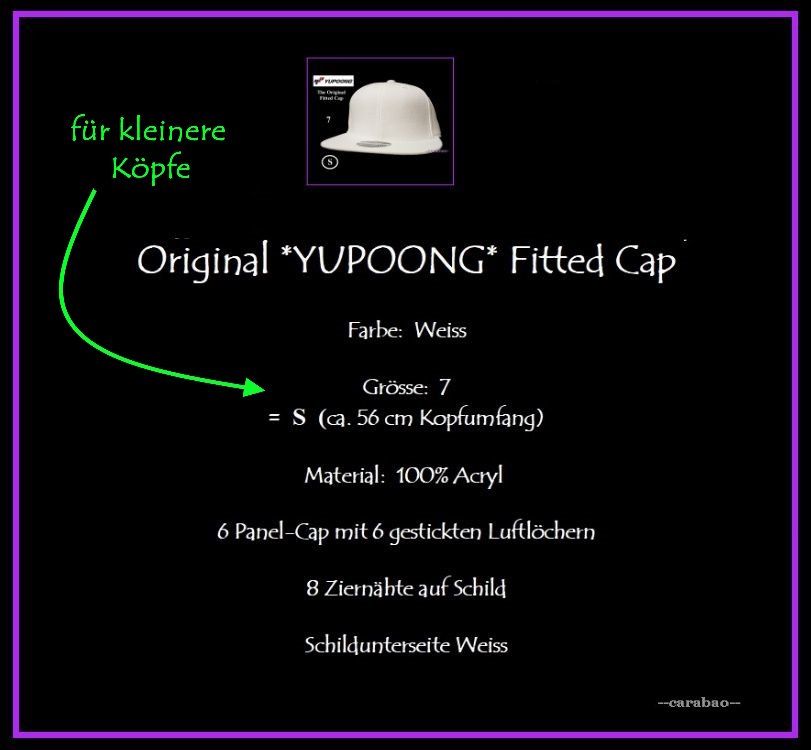 Copricapi, berretti & cappellini: Original YUPOONG Fitted Cap / Weiss / S – Nuovo (secondo la descrizione) da Winterthur venduto da -carabao- 8