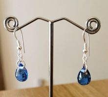 Boucles d'oreilles en argent 925 et en verre MURANO bleu