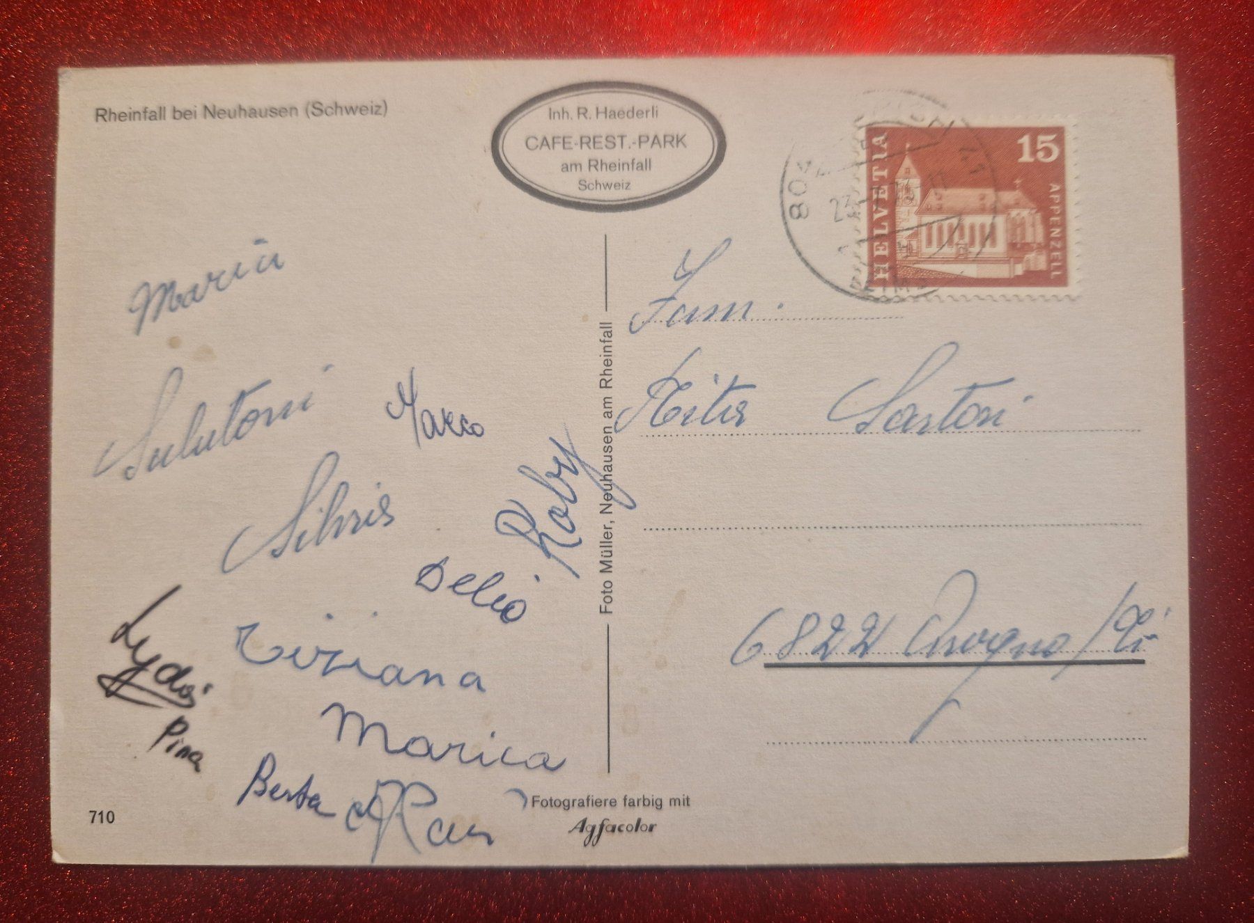 Cartoline postali: Rheinfall Neuhausen 1976 – Usato da Melchnau venduto da Fishel 1