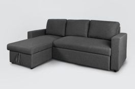 Canapé d'angle convertible gris foncé bon état