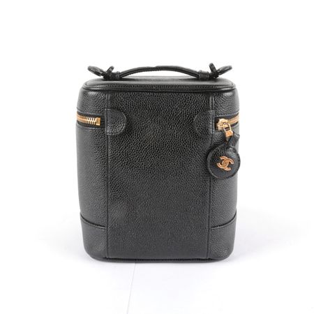 Chanel Vanity en cuir grainé Noir en très bon état