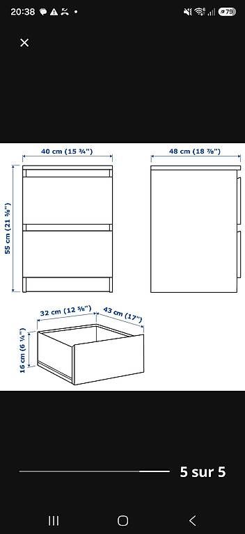 Comodini: Nachttisch, IKEA MALM, 2 Stück  – Usato da Zollikon venduto da apredour 1