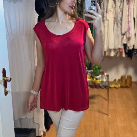 Damen Vintage Shirt Rot XL luftig bequem Sommer