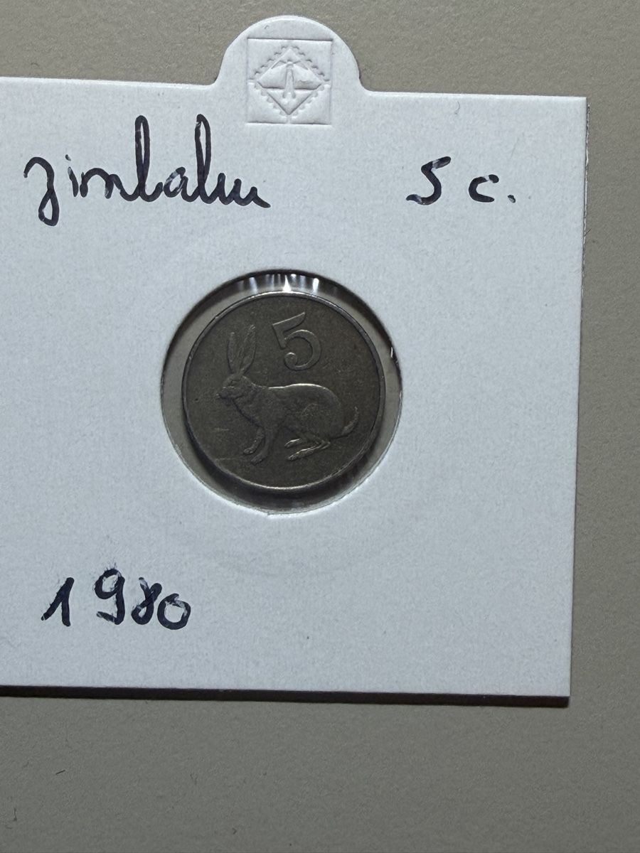 Toutes les monnaies: Zimbabwe- 5 cents - 1980 – D'occasion à Payerne par Mike1682
