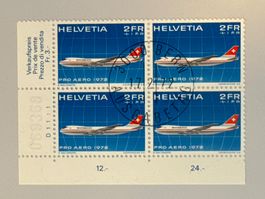 1972, Pro Aero, 4er Block, ET Stempel