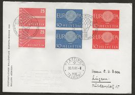 Ballon Schweiz 1961 Zürich Pfäffikon Flugpost Luftpost