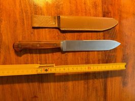 Bowie Messer, Klinge 16cm, Lederholster