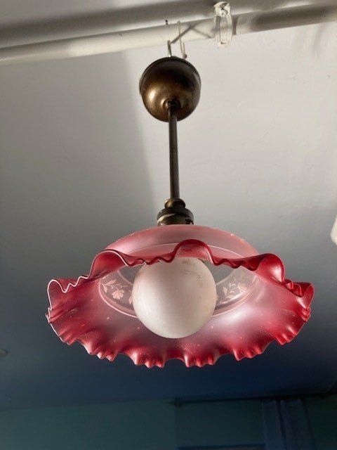 Lampadari & plafoniere: Jugendstil Deckenlampe rosa, antik – Usato da Winterthur venduto da mona157 1