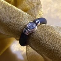 OrigiRing NEU Kautschuk echtes Silber 925 Zirkonia ca.19mm