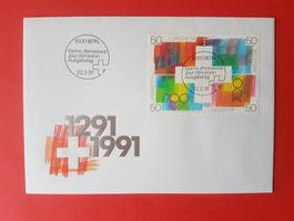 Lettre 1er jour Ersttagbrief, 700 Jahre Schweiz, 1291-1991